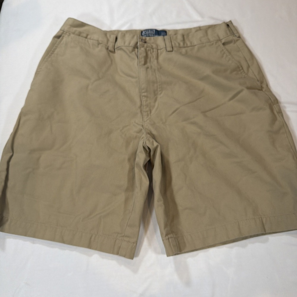 Polo Ralph Lauren Prospect Shorts Khaki Cotton Size 36 Mens‎ Flat Front